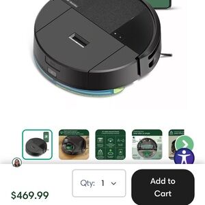 Black Robot Vacuum & Mop - Brand Unspecified